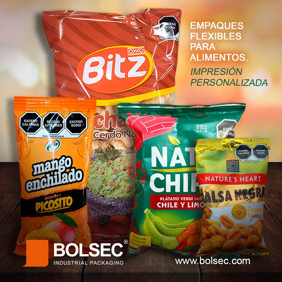 bolsas y empaques para frituras con Impresion Personalizada